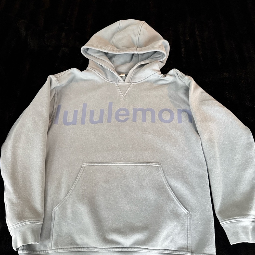 lululemon athletica Light Blue Hooded Sweatshirt with Lavender Logo